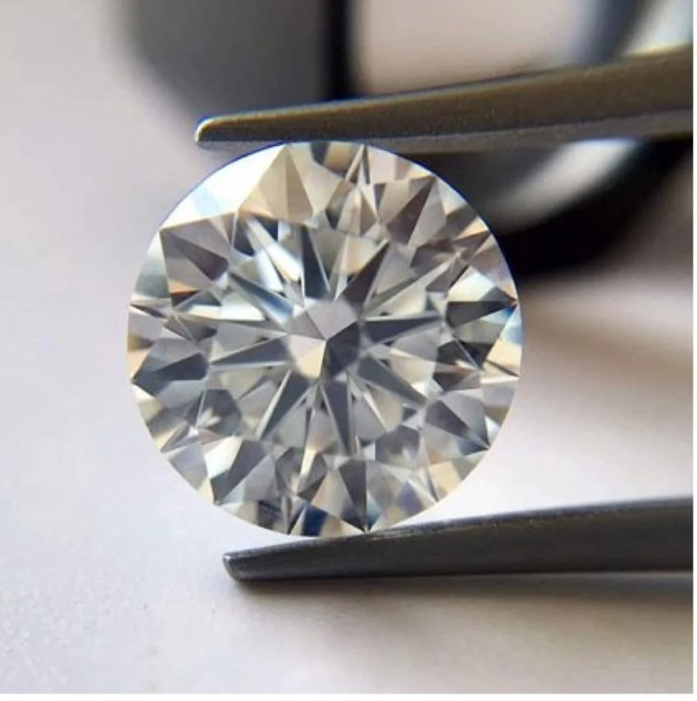 Природный G цвет VVS чистота 1 карат Алмазная полированная свободная Бриллиантовая белая круглая вырезанная посылка