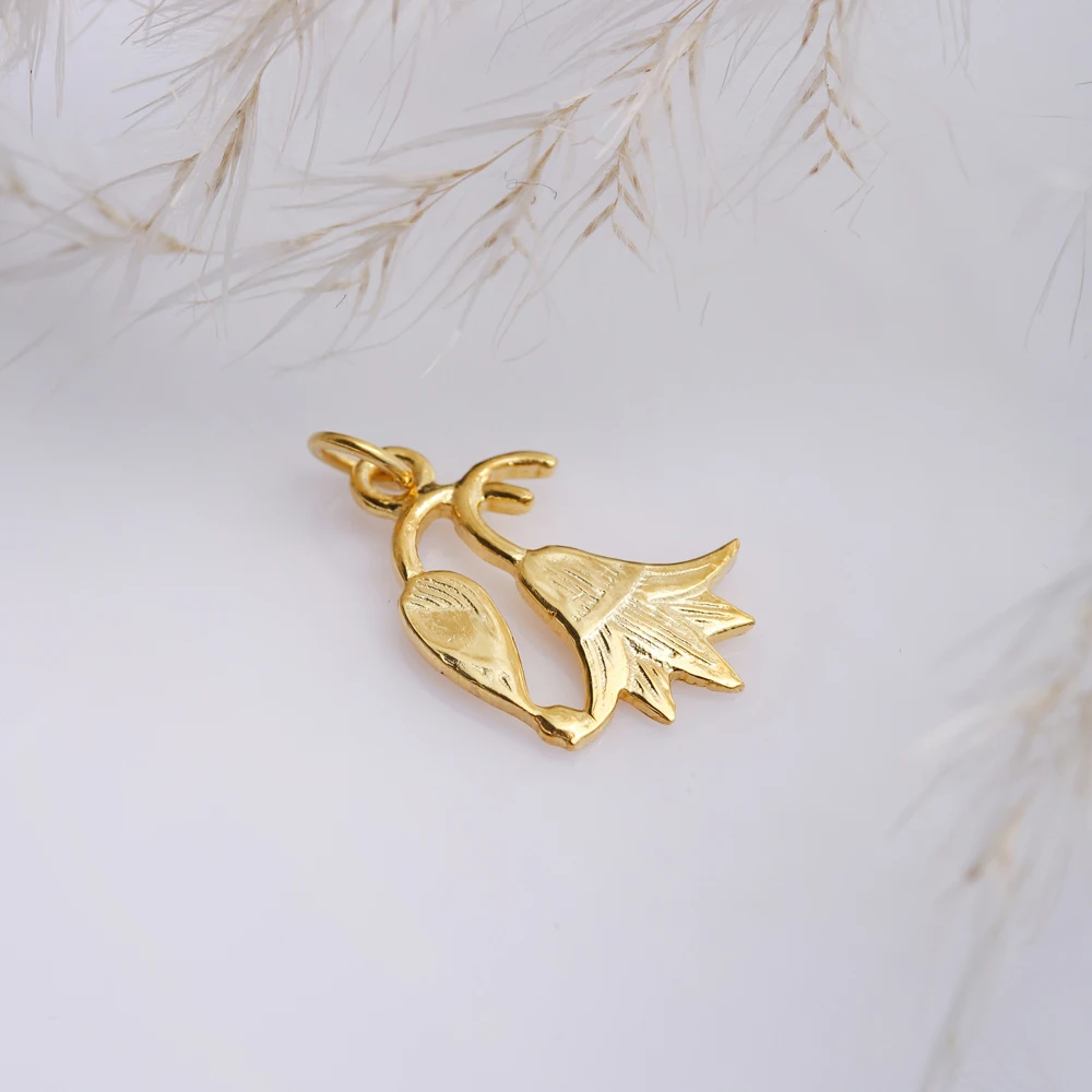 Ancient Egyptian Flower Symbol Design 925 Sterling Silver Wholesale Turkish Handmade Plain Pendant Charm Fine Jewelry