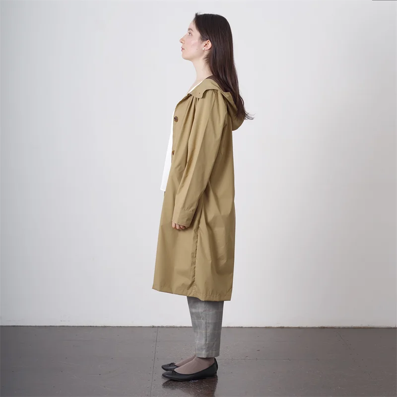 peach drop hooded rain coat