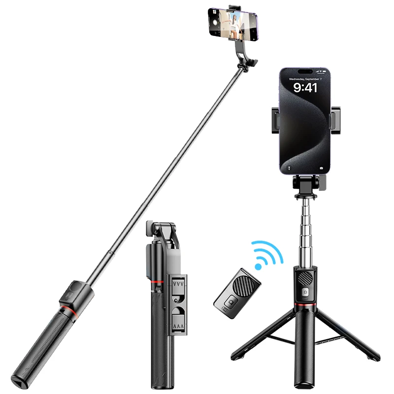 Wholesale Portable Detachable Blue tooth Remote Control Selfie Stick Multifunctional Live Video Selfie Stick
