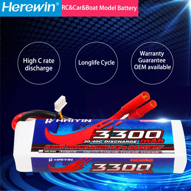High Rate LiPO  Battery 50C 4S 14.8V 3300mah rechargeable  RC Car Batteries