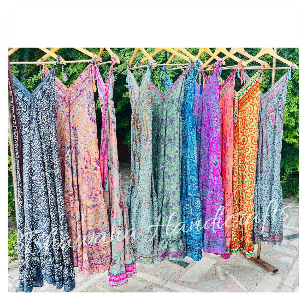 WHOLESALE Indian Recycle Sari Silk Maxi Dress Silk Summer Beach Wear Holiday Dress Hippie Festival Dress Bohemian Silk Maxi Dres