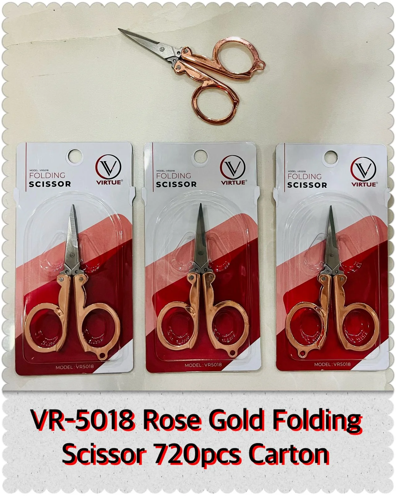 Lowest Prices Heavy Duty Rose Gold Folding Scissor with Stainless Steel Blade For Sale By Indian Manufacturer