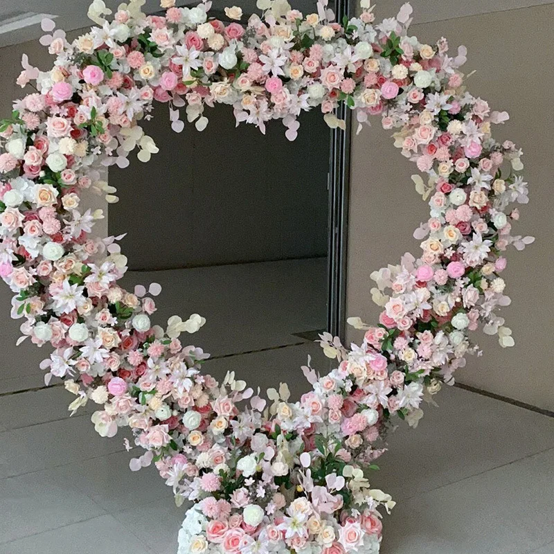 New Wholesale Flower Arch heart-shaped Wedding Flower Arch Decoration Stage Backdrop Heart Arch