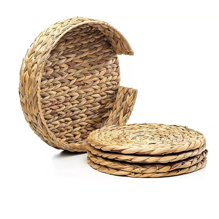 Cheap charger plates wicker rattan wholesale wooden placemats straw seagrass coasters sets woven for wedding decoration products