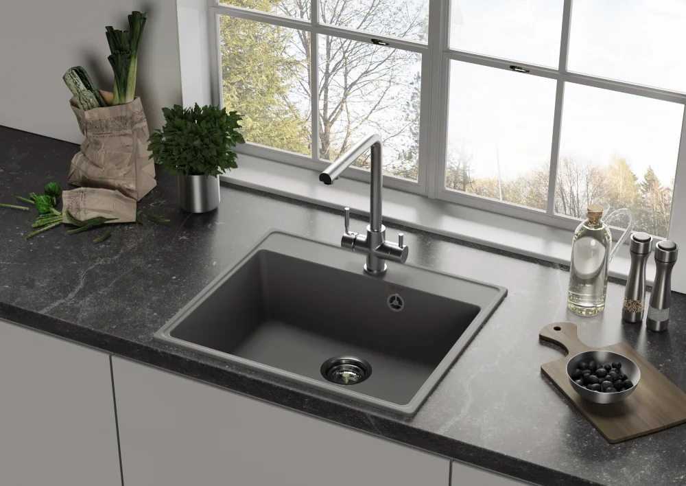 Composite Kitchen bassin bowl sink Ulgran Quartz 580