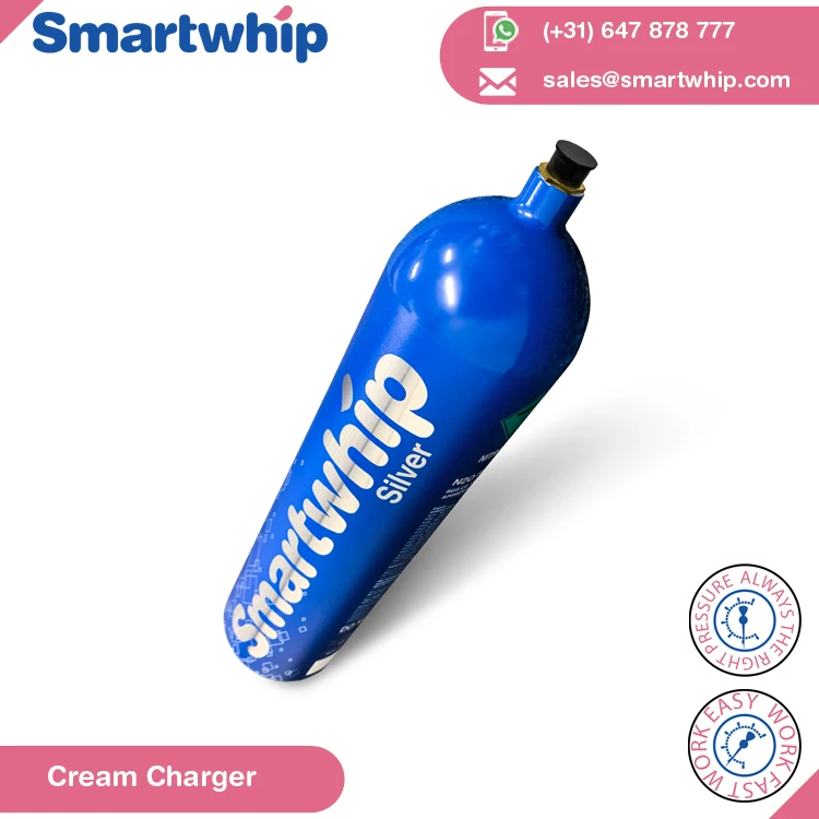 Global Vendor Selling Reliable Quality Aluminium Metal Material 640g Smartwhip Silver Whip Cream Chargers