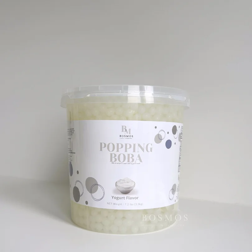 Bosmos_ Yogurt Popping Boba 3.3kg- Best Taiwan Bubble Tea Supplier, Popping Boba