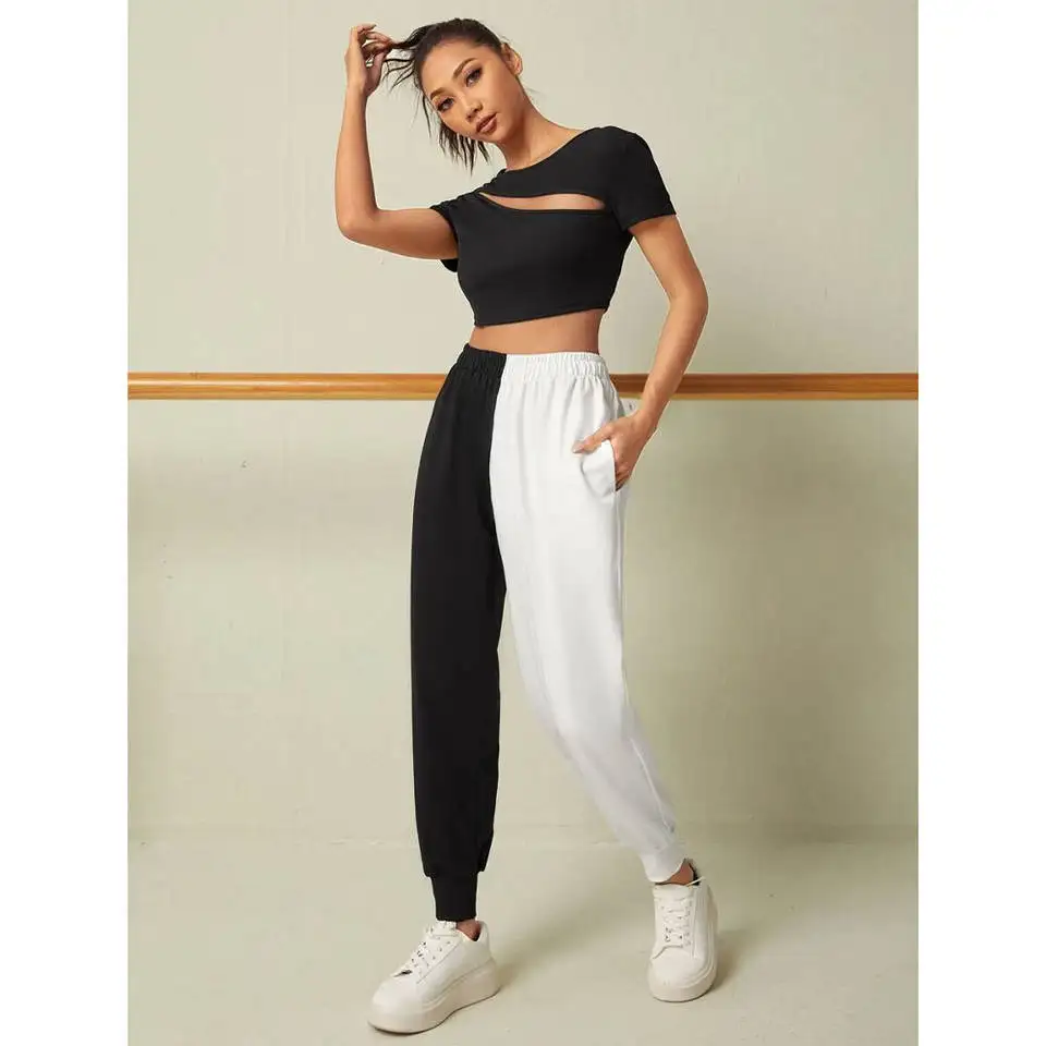 Женские цветные брюки из 100% хлопка стильные спортивные высокого качества оптовая продажа 2022