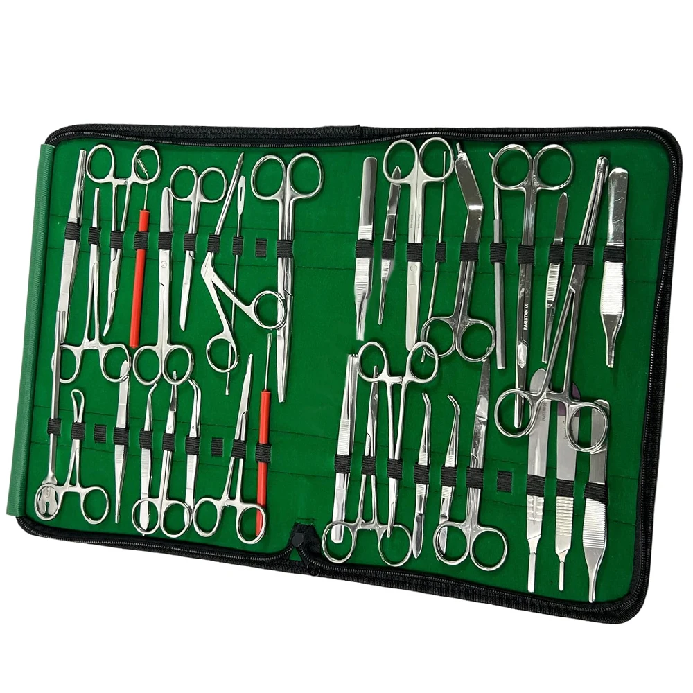 177 PCS Advanced Premium Veterinary Surgical Instrument Kit Including Scissors Needle Holder Hemostat Forceps Tweezers Scalpel