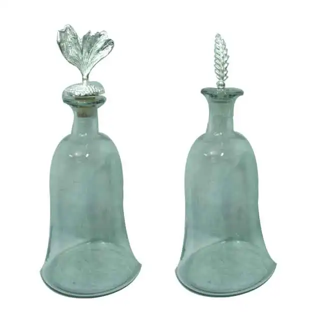 Liquid Storage Clear Bottle With Decorative Lid for Cosmetics Stores Perfume & Hair Oil Glass