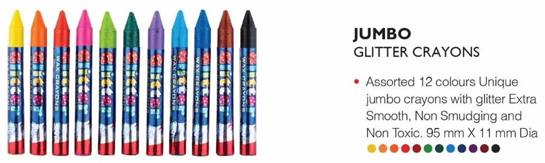 Jumbo neyon color Colors Triangular Crayons Set Safe Non-toxic Triangular Coloring Pencil for Students Kids Children