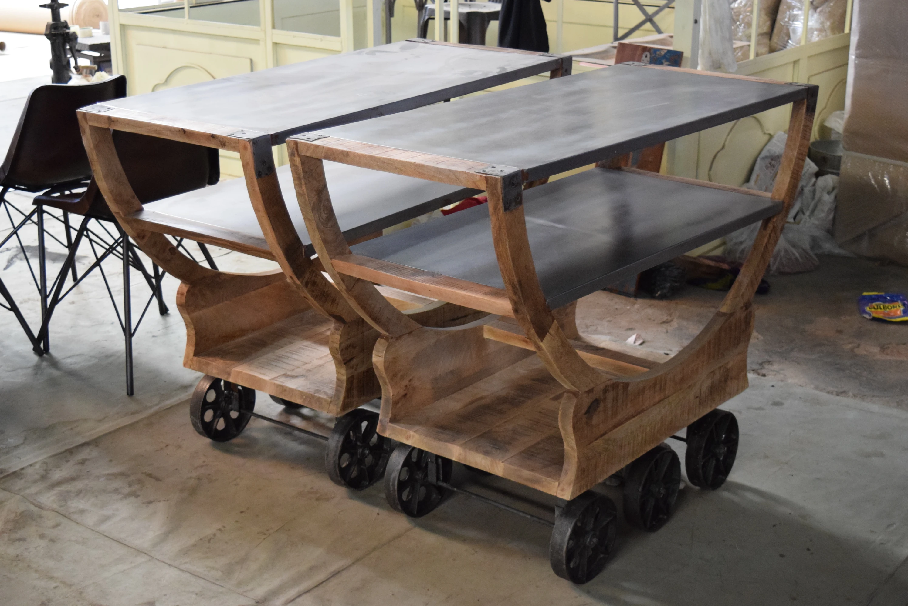 Modern Islands Trolleys Shelving Wood Board Utility Carts Organizer Storage Trolley Kitchen Rolling Cart