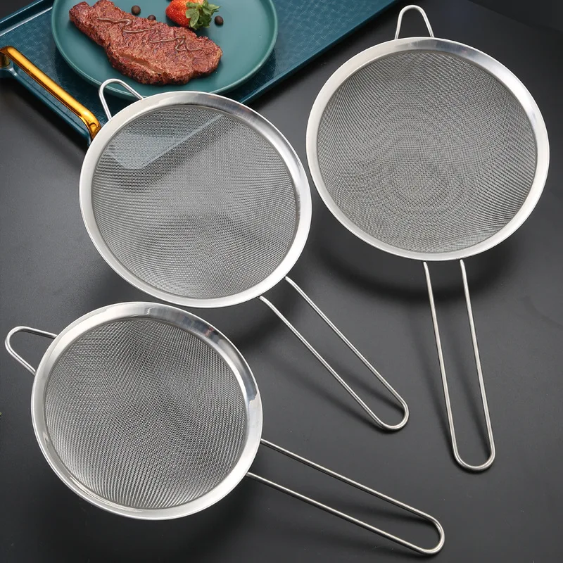 Factory Direct Ultra-Fine Stainless Steel Flour Sieve with Leak-Proof Filter for Baking & Pastry Household Use