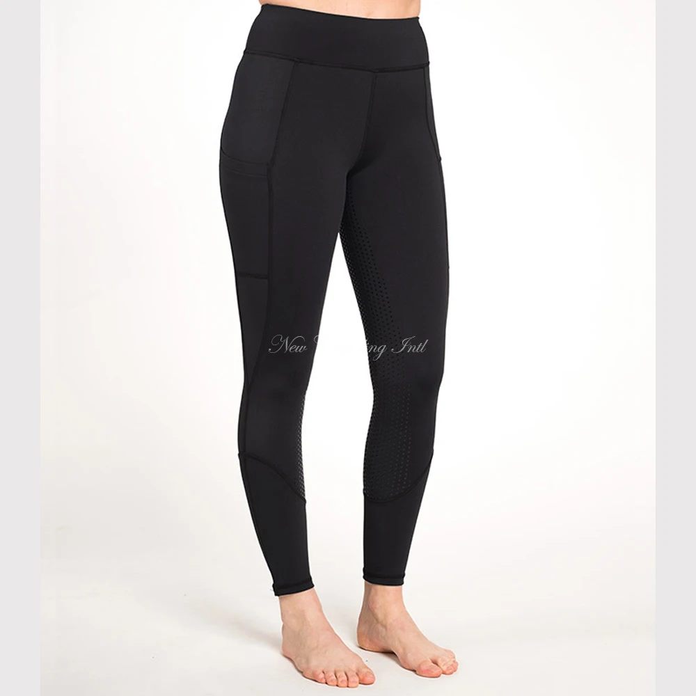 Personalized Printing Embroidery Quick-Drying Premium 4 Stretch Silicone Riding Breeches Leggings Ladies OEM Equestrian Attire