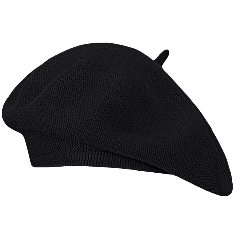 New Design Wholesale Summer Knitted Thin Beret Hat for Women Slouchy Hat French Style Loose Soft Solid Color