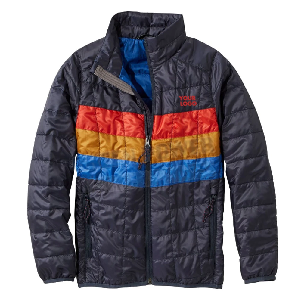 custom men 100% nylon lightweight winter warm synthetic fill short goose down puffer jacket for men