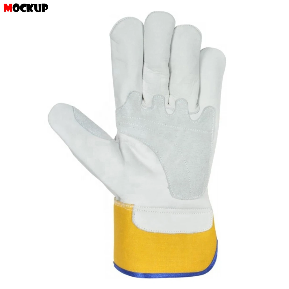 Best Quality Impact Protective Work Gloves Cut Resistant Cowhide Split Leather Patch Palm Work Gloves For Safety