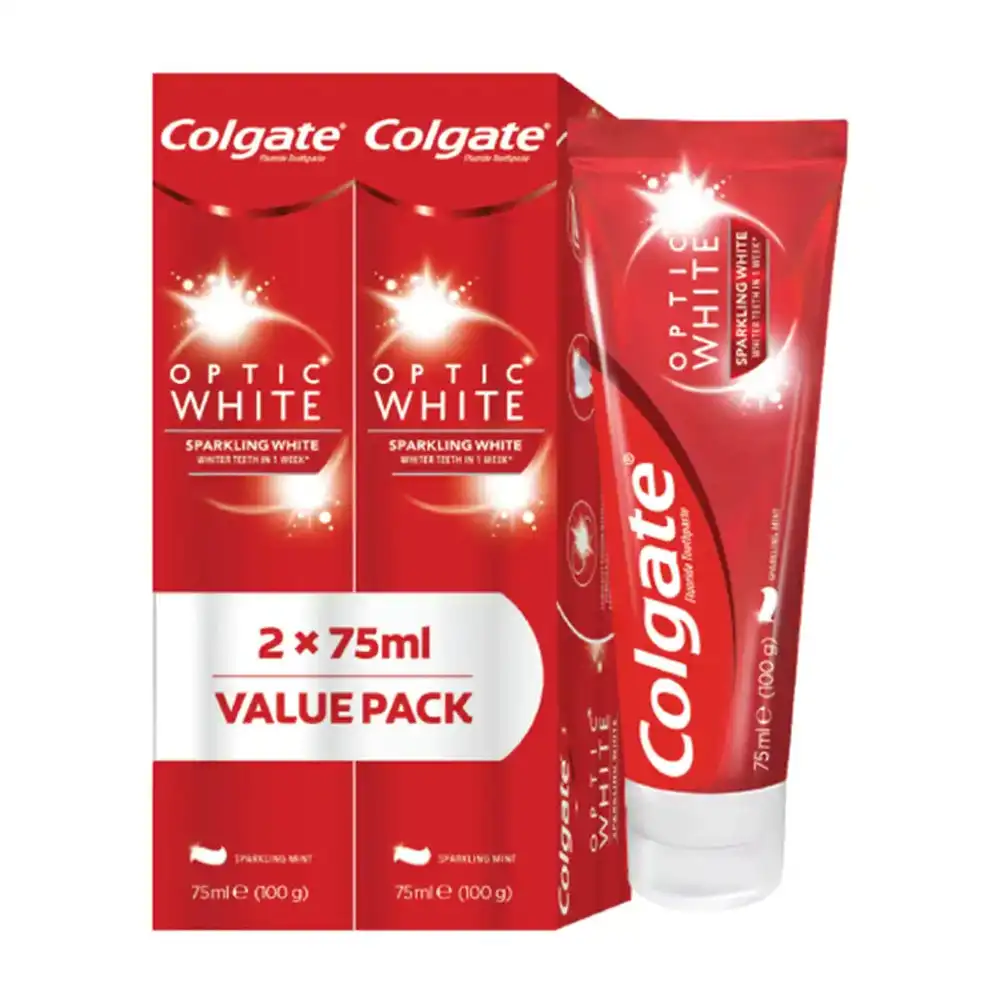Colgate Optic White Advanced Hydrogen Peroxide Teeth Whitening Toothpaste, Sparkling White - 3.2 oz