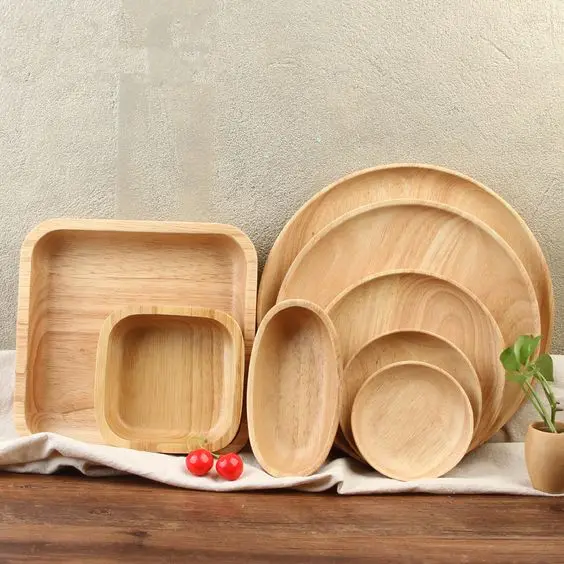 Premium Best Quality Handmade Set of 8 Wooden Dinnerware Set For Cookware Use Multipurpose Kitchen Home & Restaurants