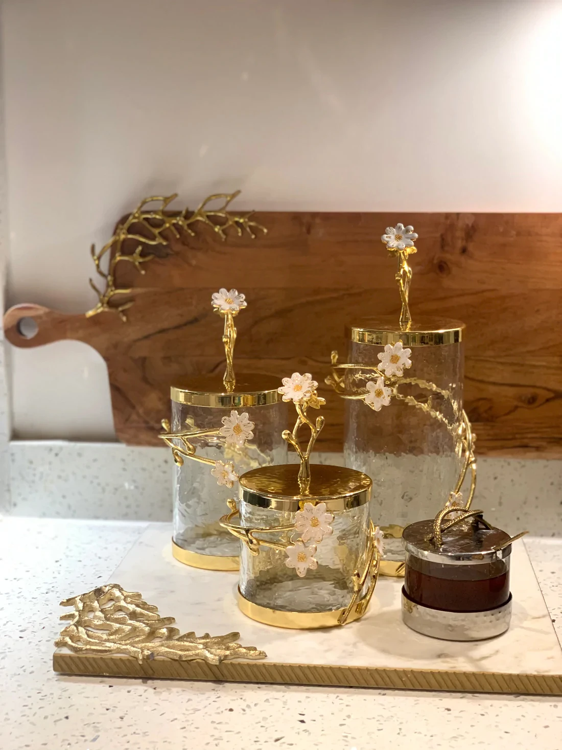 Metal storage canister set food storage container storage box tea sugar coffee canisters with lid