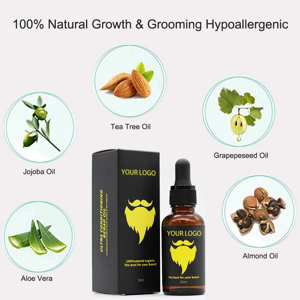 Custom 2 Pcs Men Beard Care Products Set Private Label Organic Grooming Beard Oil Kit For Roller Growth
