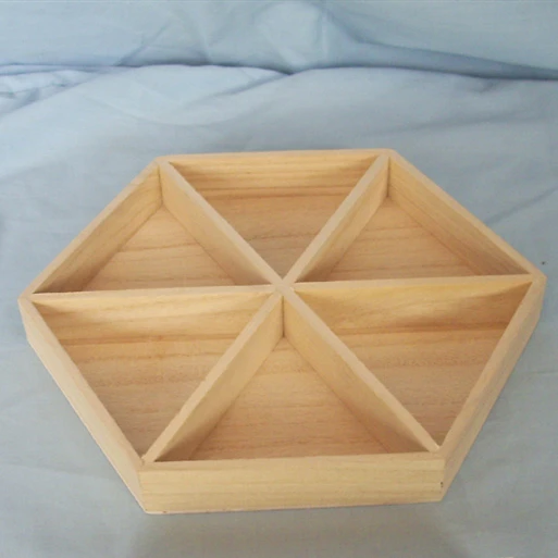 Decorative Wooden Tray 5 Sections Snack Plate Multi-Compartment Wood Pallet Bamboo Wood Sorting Trays Desktop Display Organizer