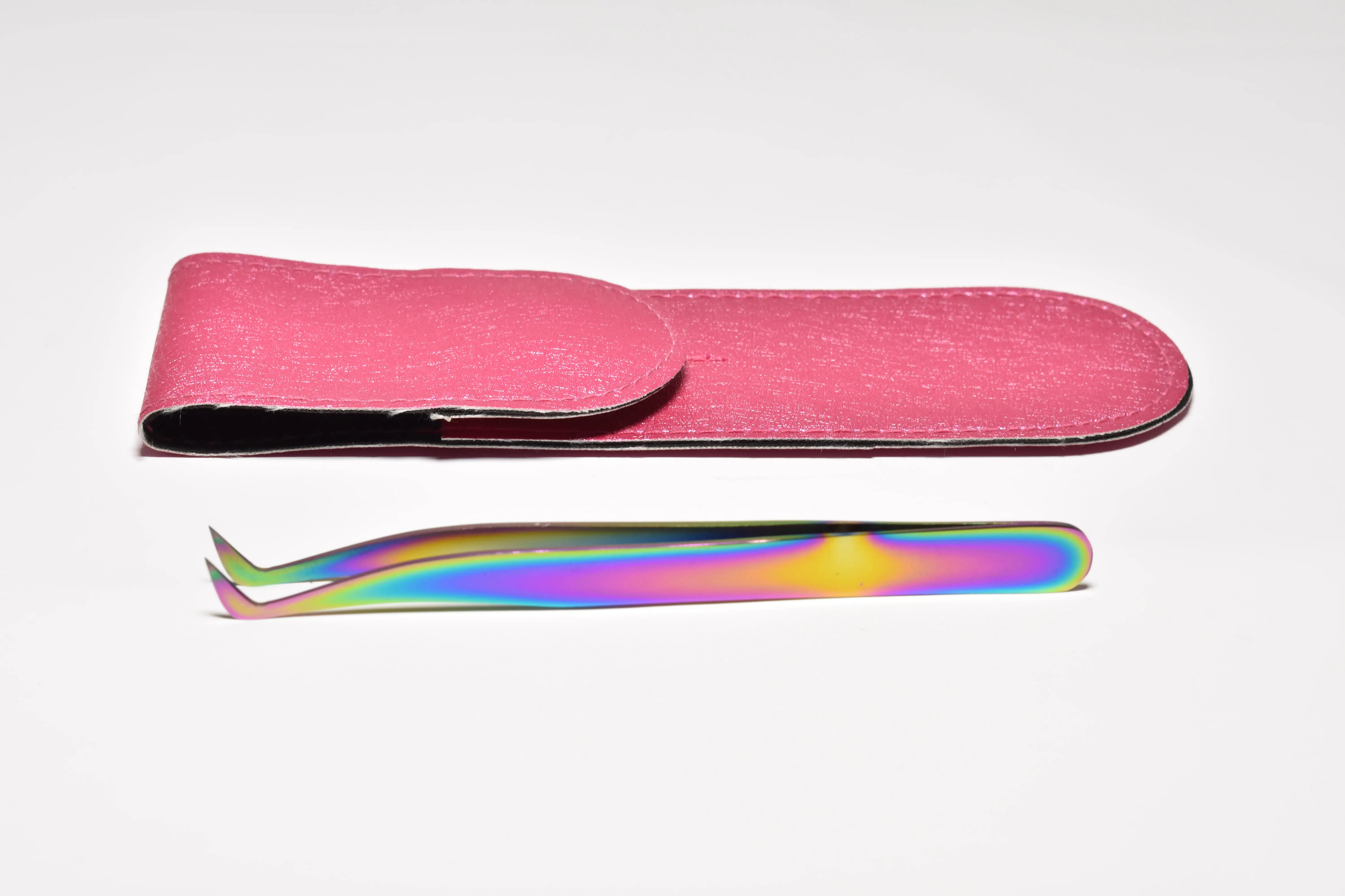 Eyelash Extension Tweezers With Holes in Handle Multi Color Plasma Finish