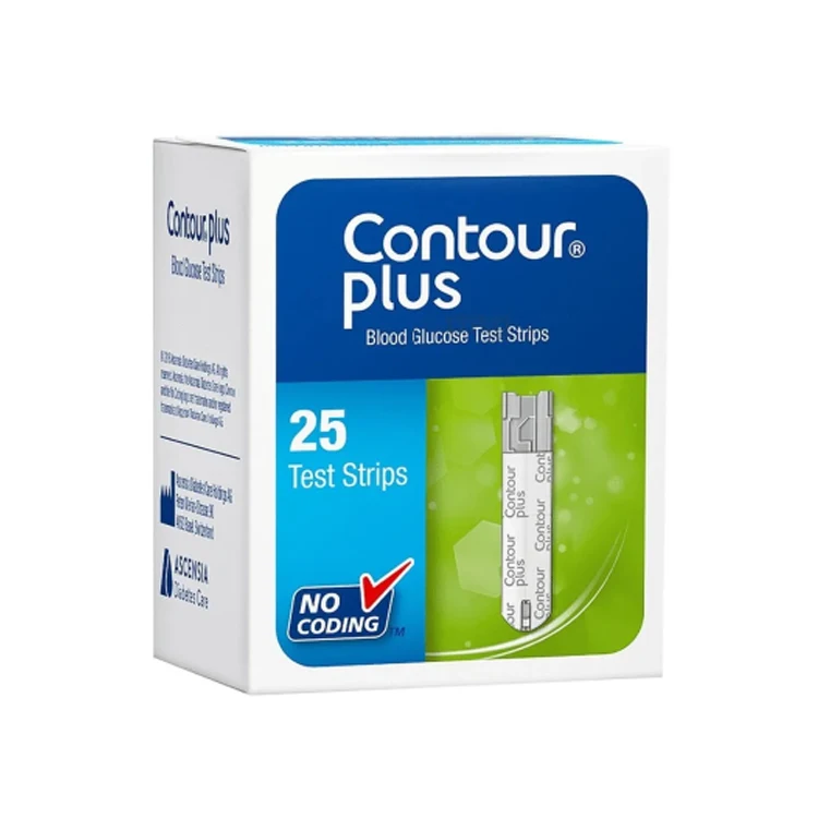 Best Selling Household Medical Devices Contour Plus Strips 25 Glucometer Blood Glucose Test Strips for Blood Glucose Testing