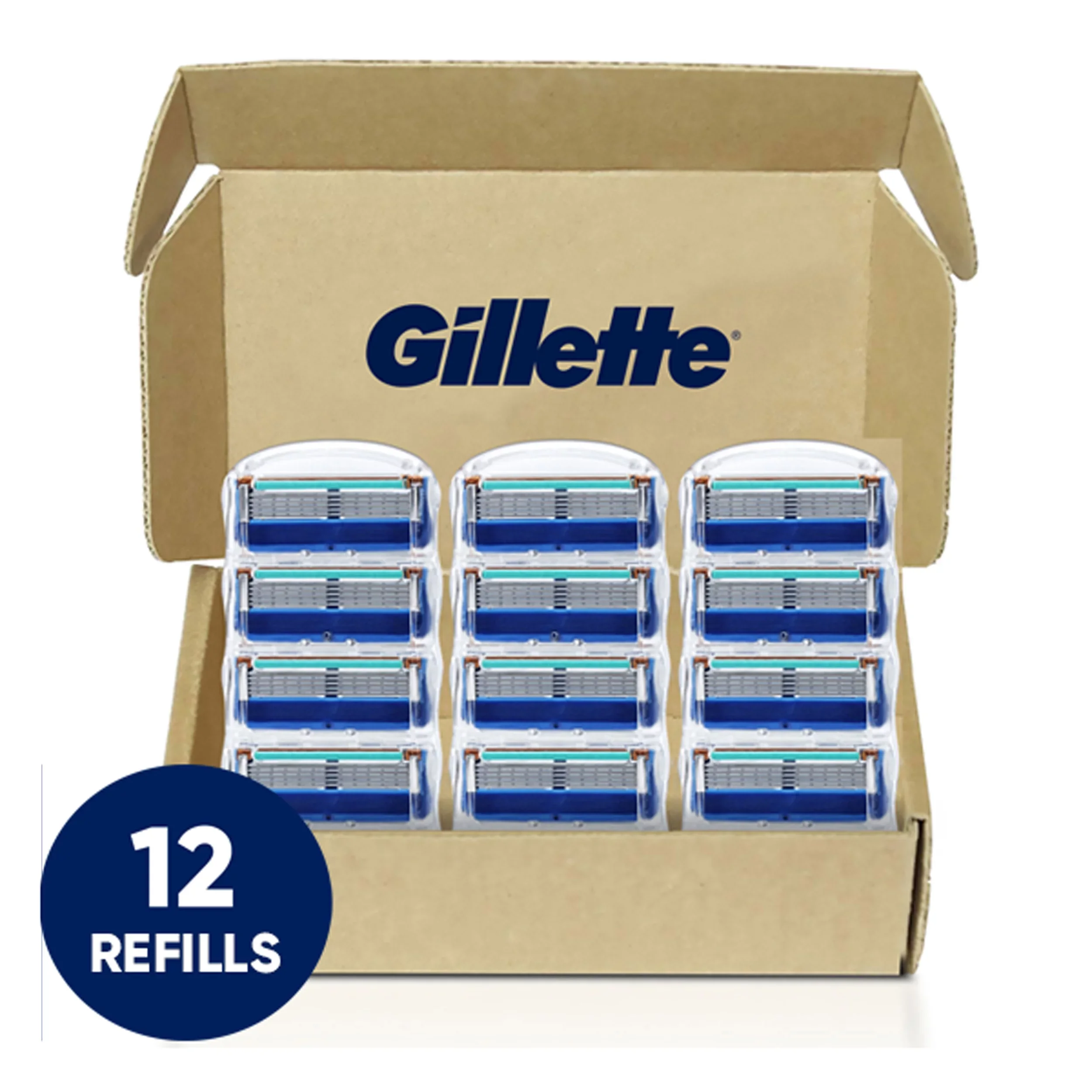 Ручные мужские бритвенные лезвия Gillette Fusion 12 штук