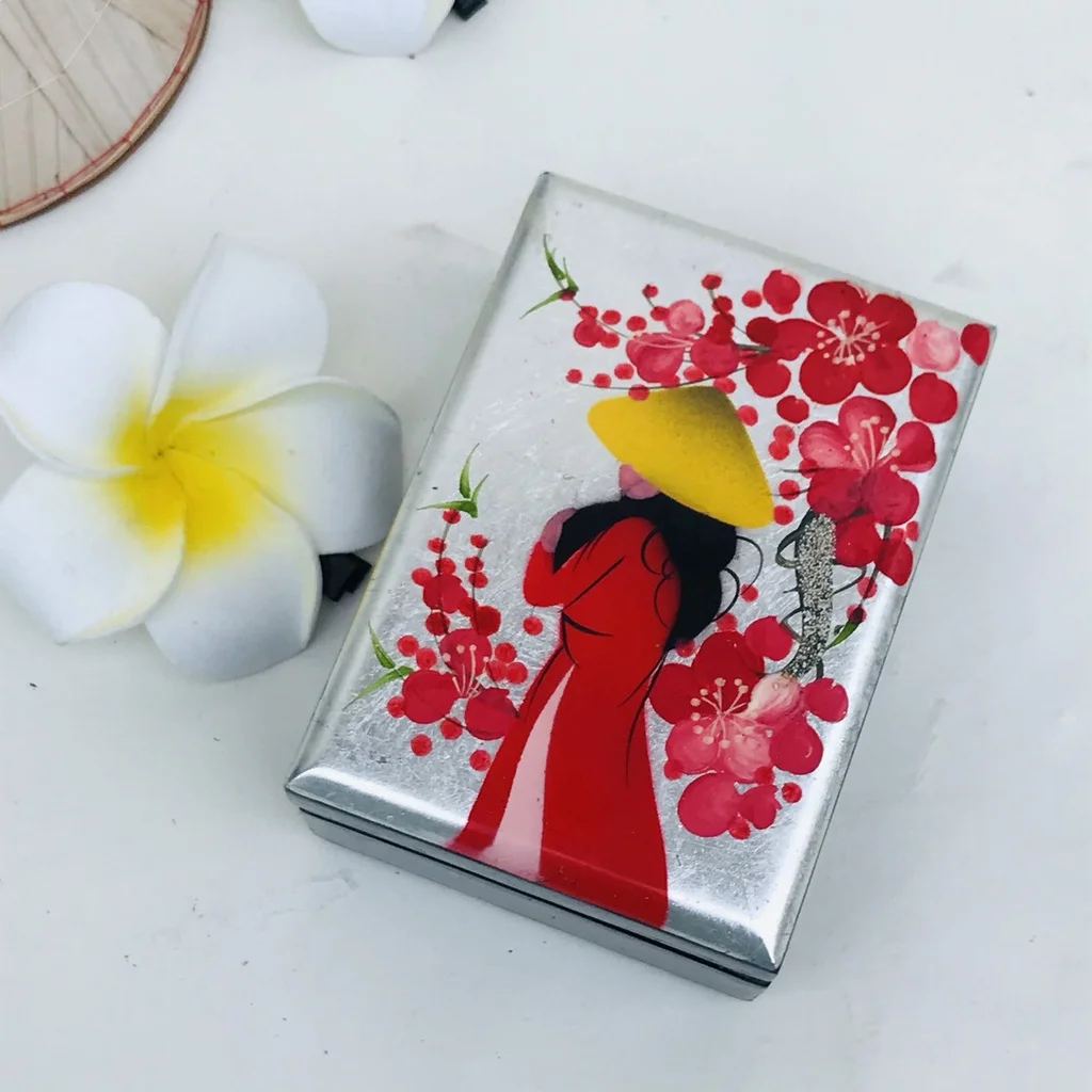 Vietnam handicraft high quality modern square lacquer tray and box set of 3 with lid suitable for jewelry storage