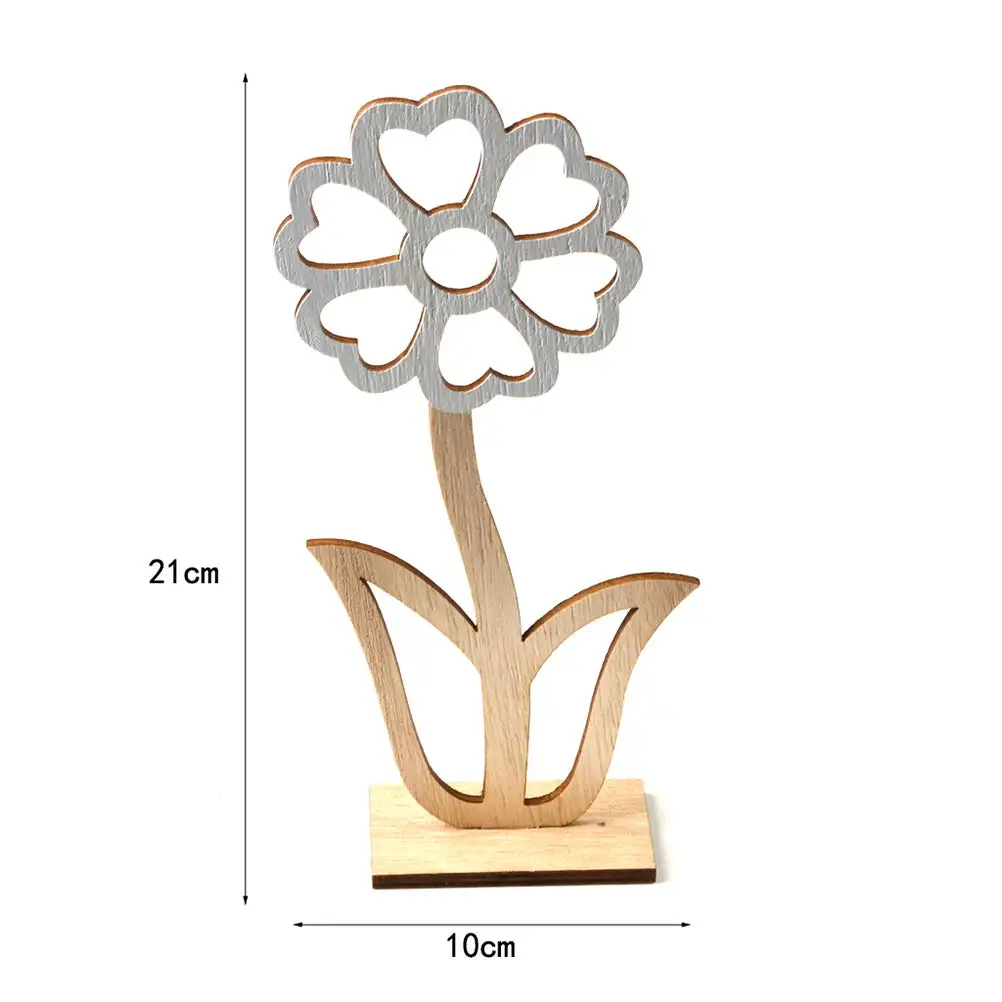 Luxury Wood Flower Ornaments Easter Table Hollow Flower Decoration Desktop Standing Flower Luxury for Home Living Room Tabletop
