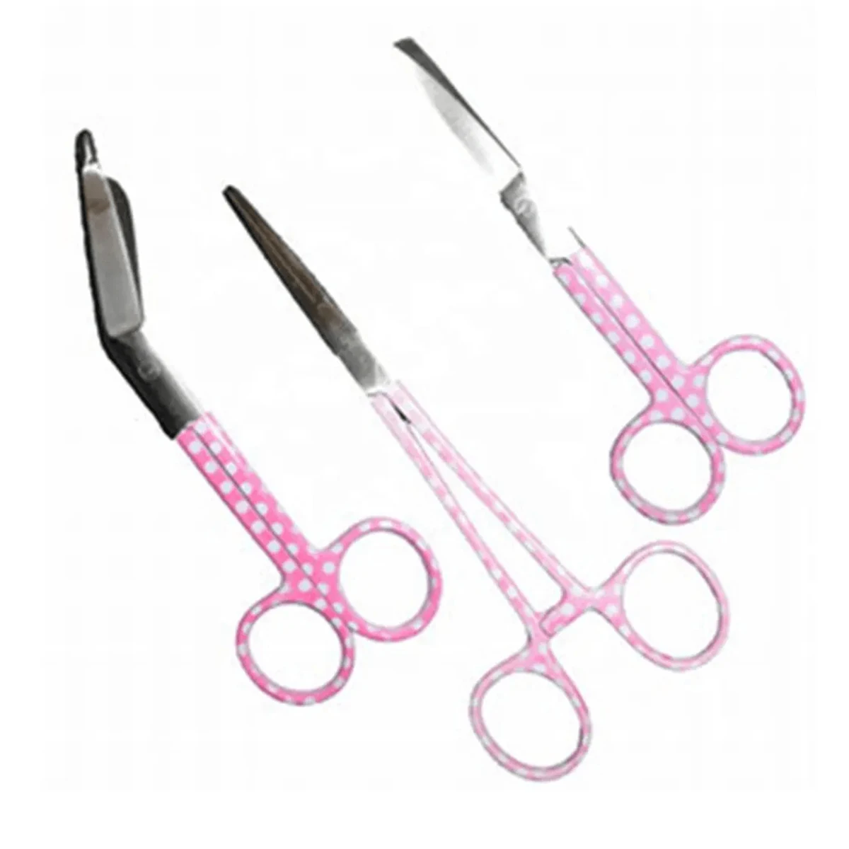Nurse scissors Set Pink With White Dots Homeostatic Scissor Nursing Care  Medical scissors set for Nurses by Raw To Fine