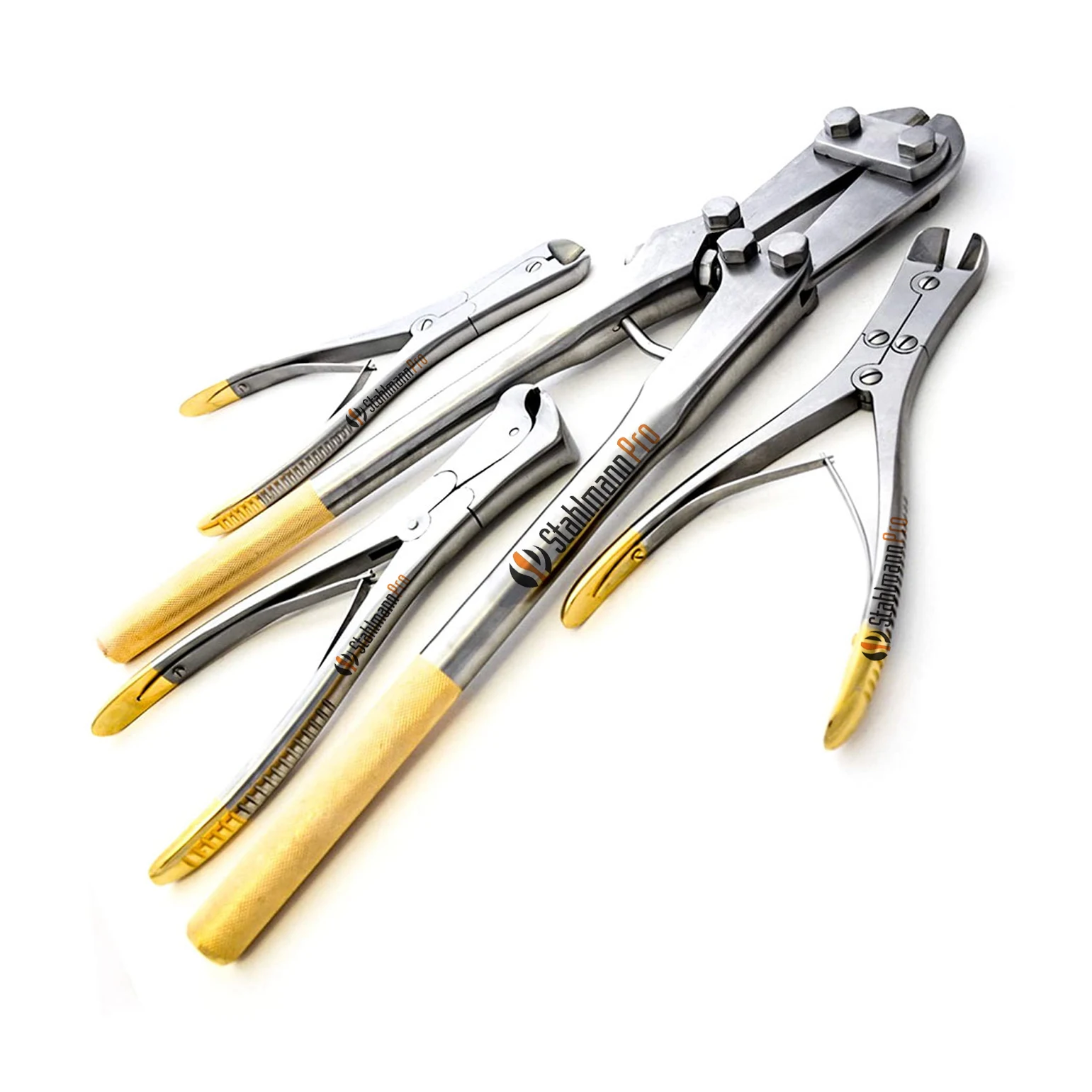 4 Pin & Wire Cutter Set, Tungsten Carbide Jaw Orthopedic Surgical Pliers Veterinary Special Instruments