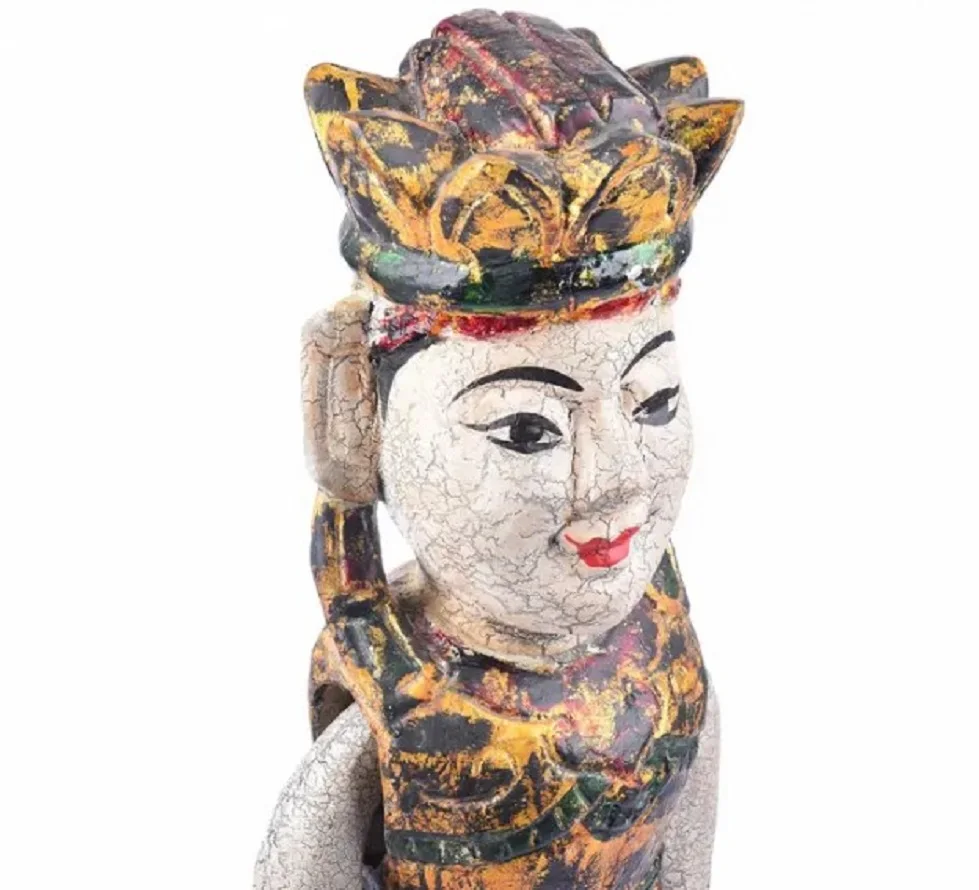 Interior Design Home Decor OEM Style Gift Object Quality Eco Jackfruit Wood Water Puppet Fairy Lady Handicraft Wooden