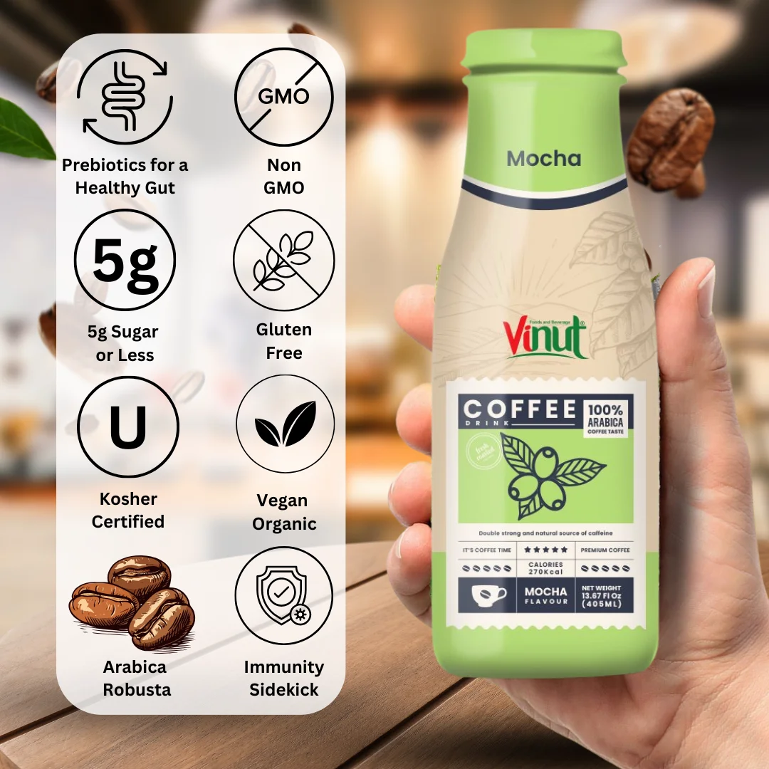 Кофейный напиток Мокко 405 мл 13 67 FLOZ VINUT Vietnam завод | Без сахара оптовик цена бесплатный образец частная марка OEM/ ODM