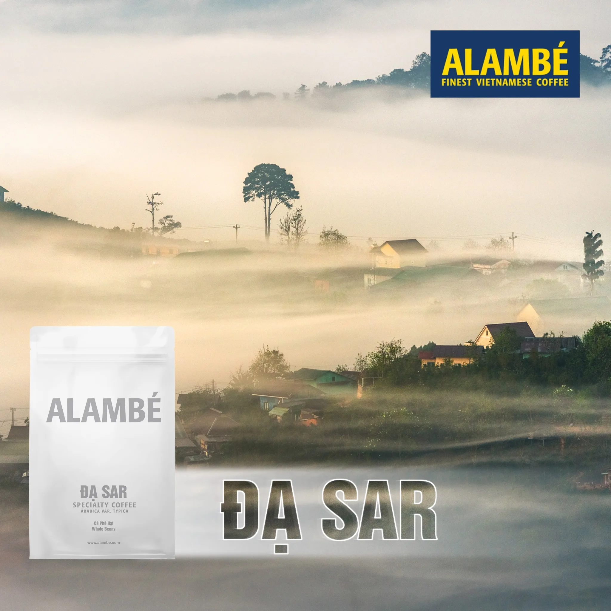2 Years Shelf Life High Roast Alambe Da Sar Ground Roasted Coffee 230g Sealing Zip Bag Wholesale Origin From Vietnam kafei nice