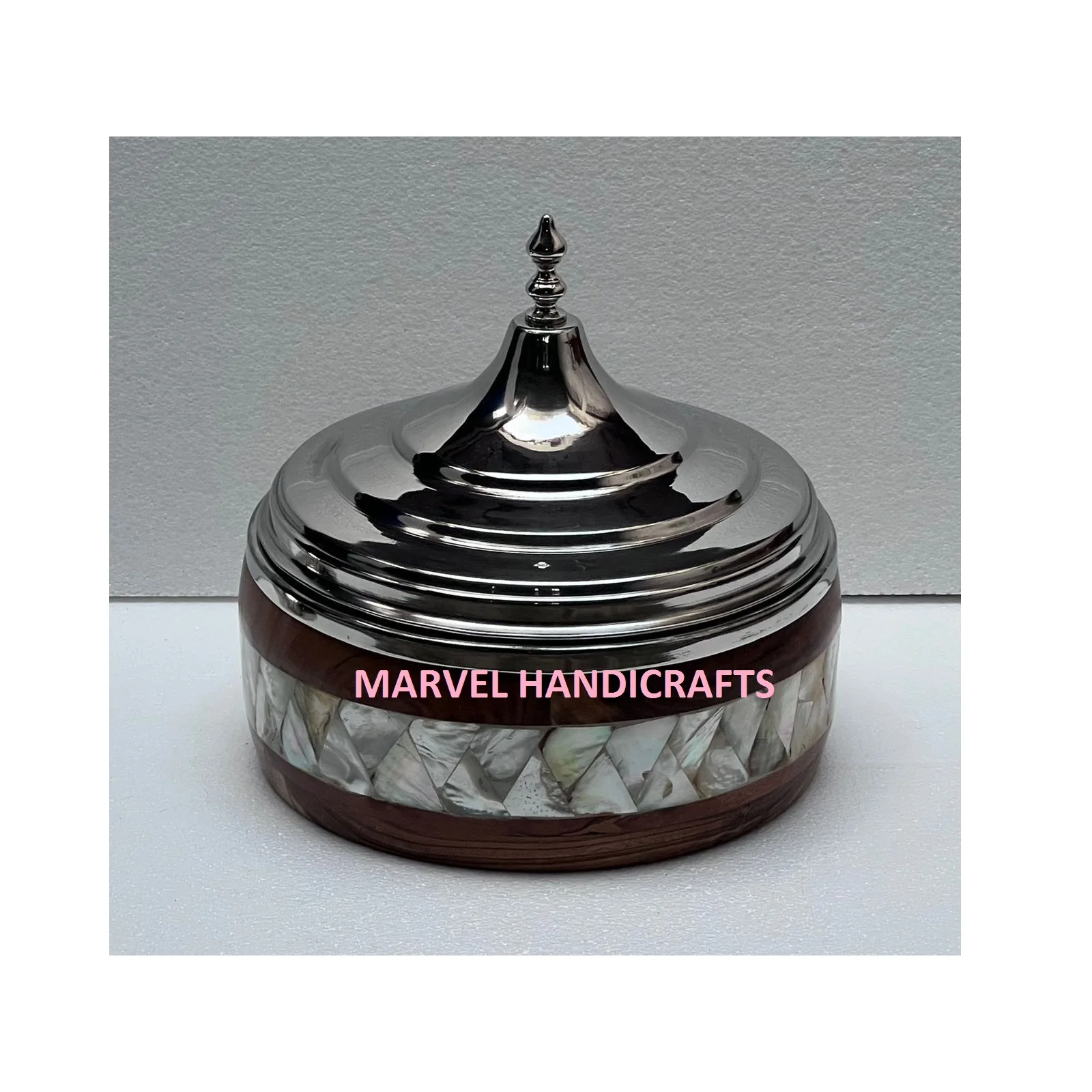 Wedding casseroles mother of pearl inlay wood stainless steel Food Warmer hotpot mother of pearl Serving casserole cookware sets