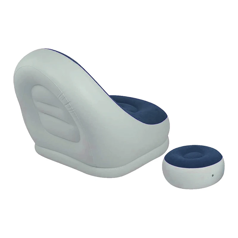 Living Room Furniture Flock PVC Inflatable Chair Set Chaise Lounge Pouf Ottoman Outdoor Camping Sectional Sofa Elegant Model