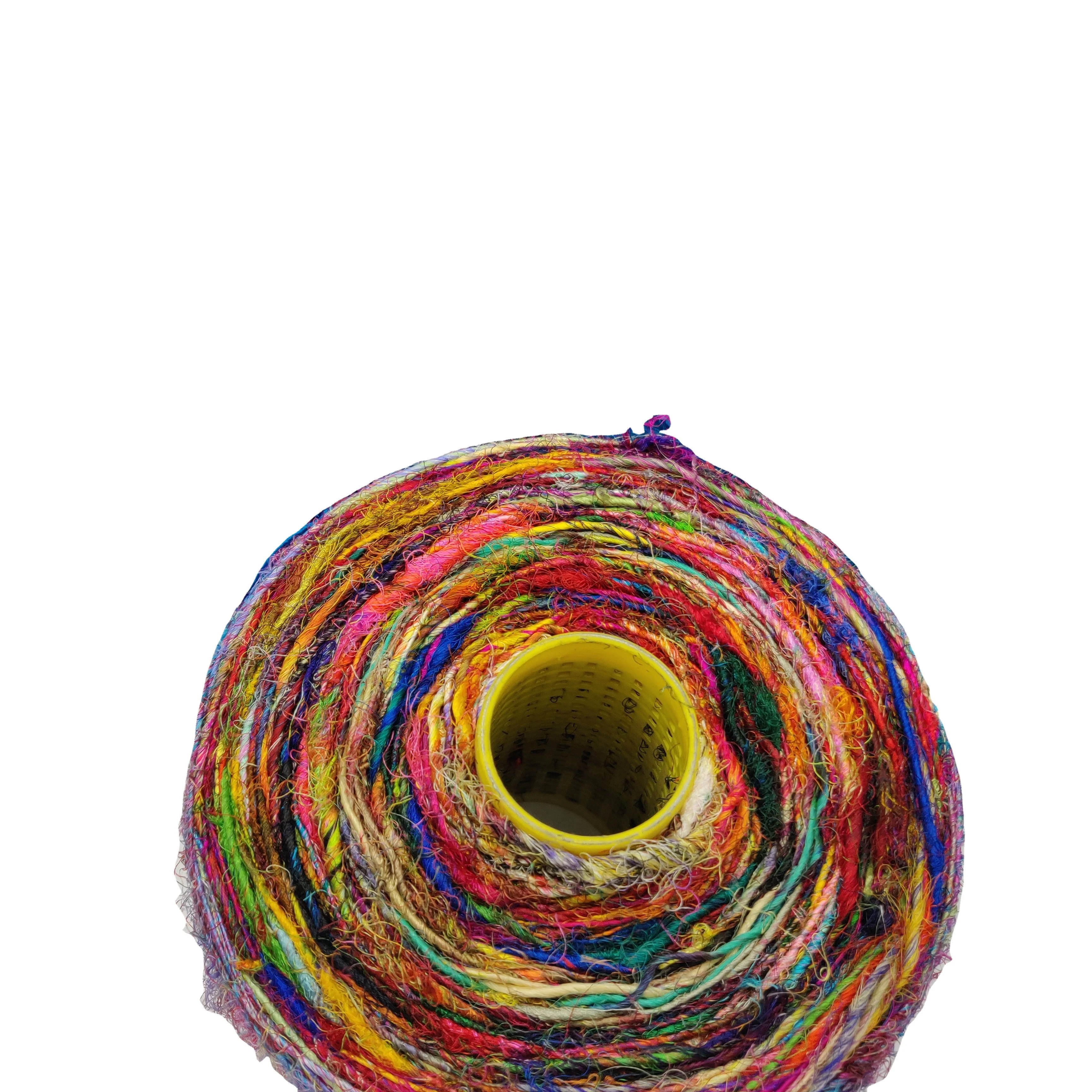 Recycled Sari silk Yarn for gift packing knitting crochet weaving art and craft jeweler decoration handmade eco friendly thread
