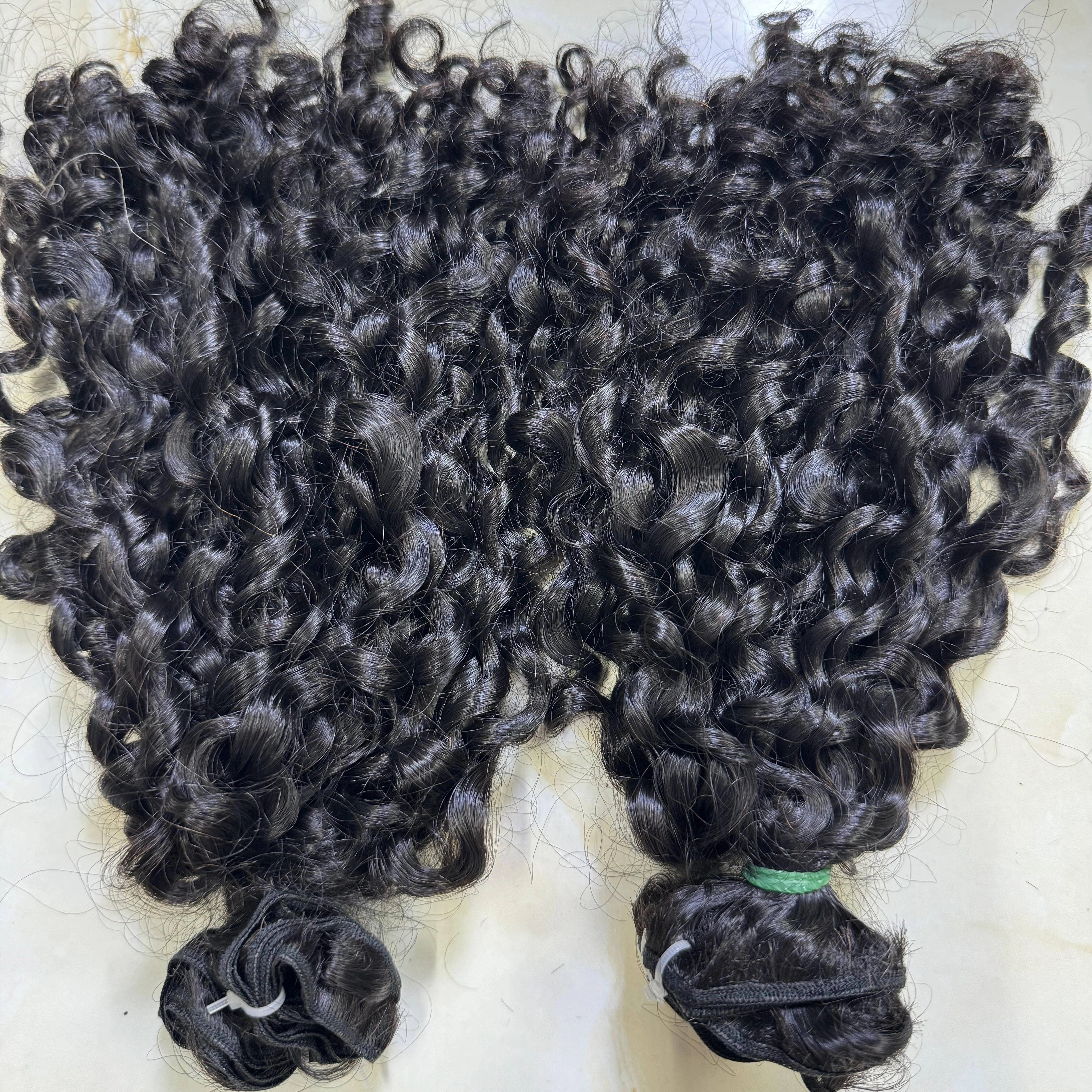 Wholesale 100% Weft Raw Burmese Curly Human Hair Weave Bundles Virgin Burmese Hair