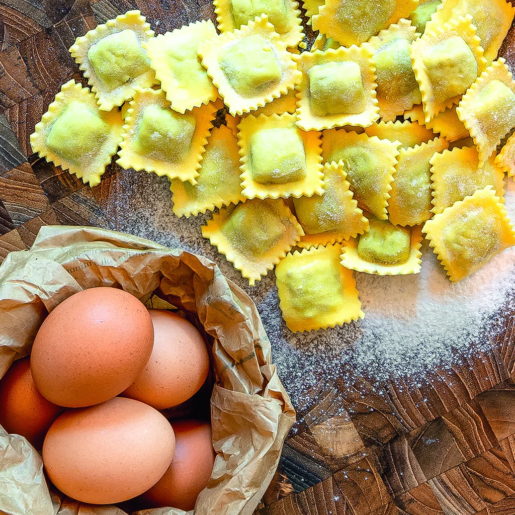 Artisan Italian Filled Pasta Ravioli Cacio e Pepe 1Kg frozen Horeca Ready to Eat Meal Selection GVERDI Italian food