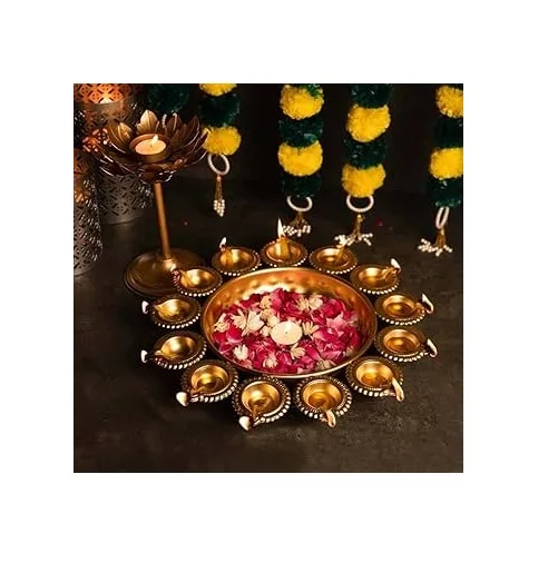 Top Arrivals 2023 Antique Brass Urli For Sale High Quality Home Decor Diwali Decoration Suppliers With Wholesale Price
