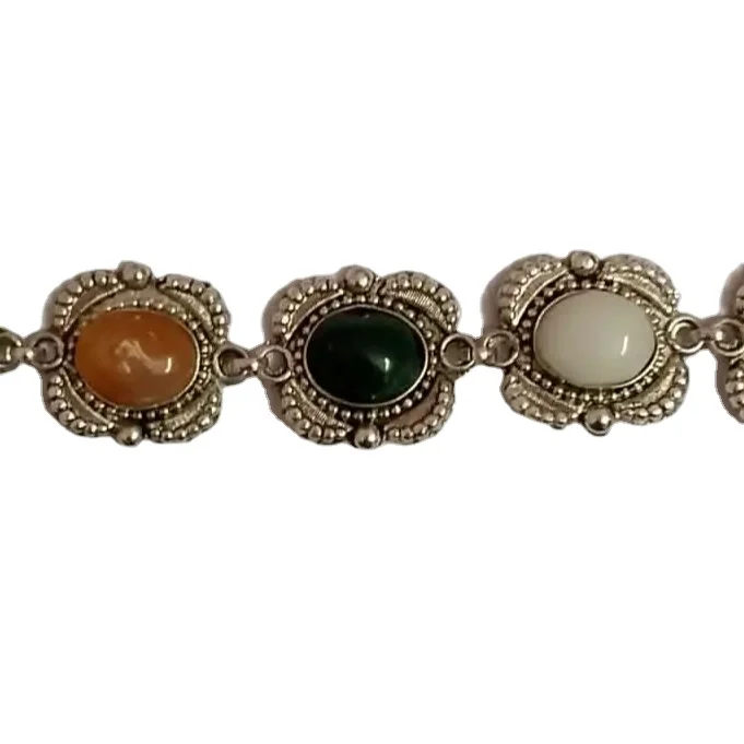 Agate Stone Beads Bracelets Jewelry natural stone fashion Brass costume Indian handmade Handcrafts jewellery wholesaler