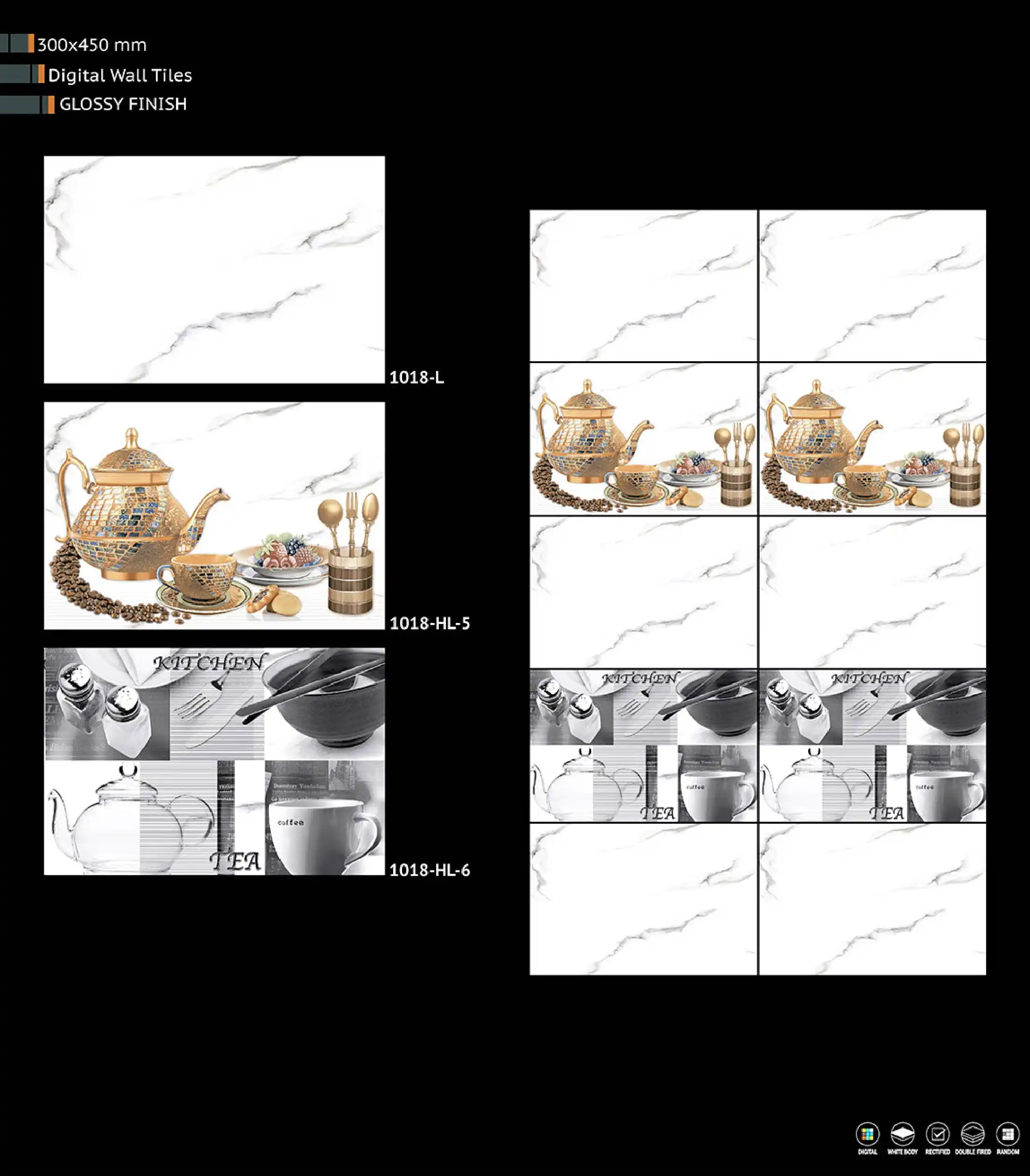 300x450 GLOSSY SURFACE FINISH DIGITAL WALL TILES FOR KITCHEN MADE IN INDIA USAGE APARTMENT FARM HOUSE HOTELS