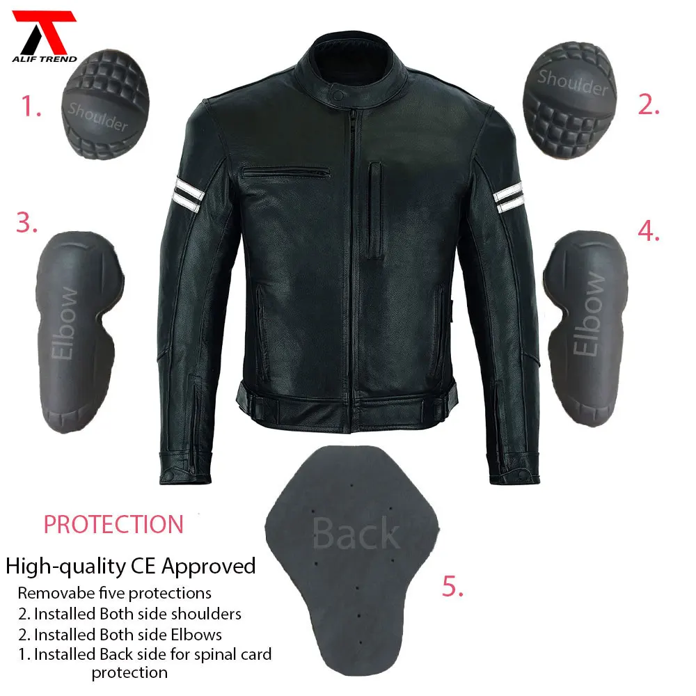 Custom Made Motorcycle Riding Jackets New Men Style Armor AC Approved Protection Motorbike Leather Jacket for Men Sportswear