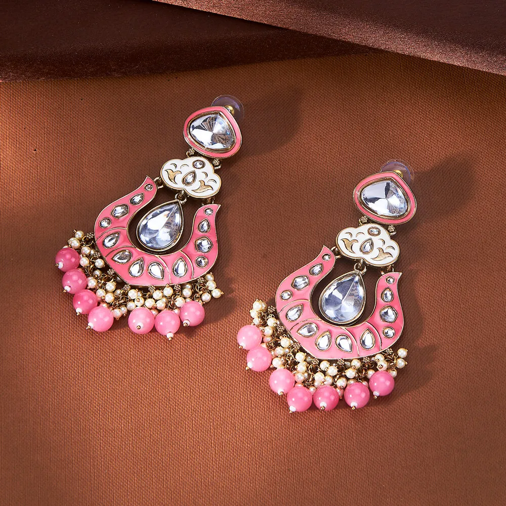 Indo Western Mehndi Plated Meenakari Style Beads Earring With Classic Look Wholesalers in India