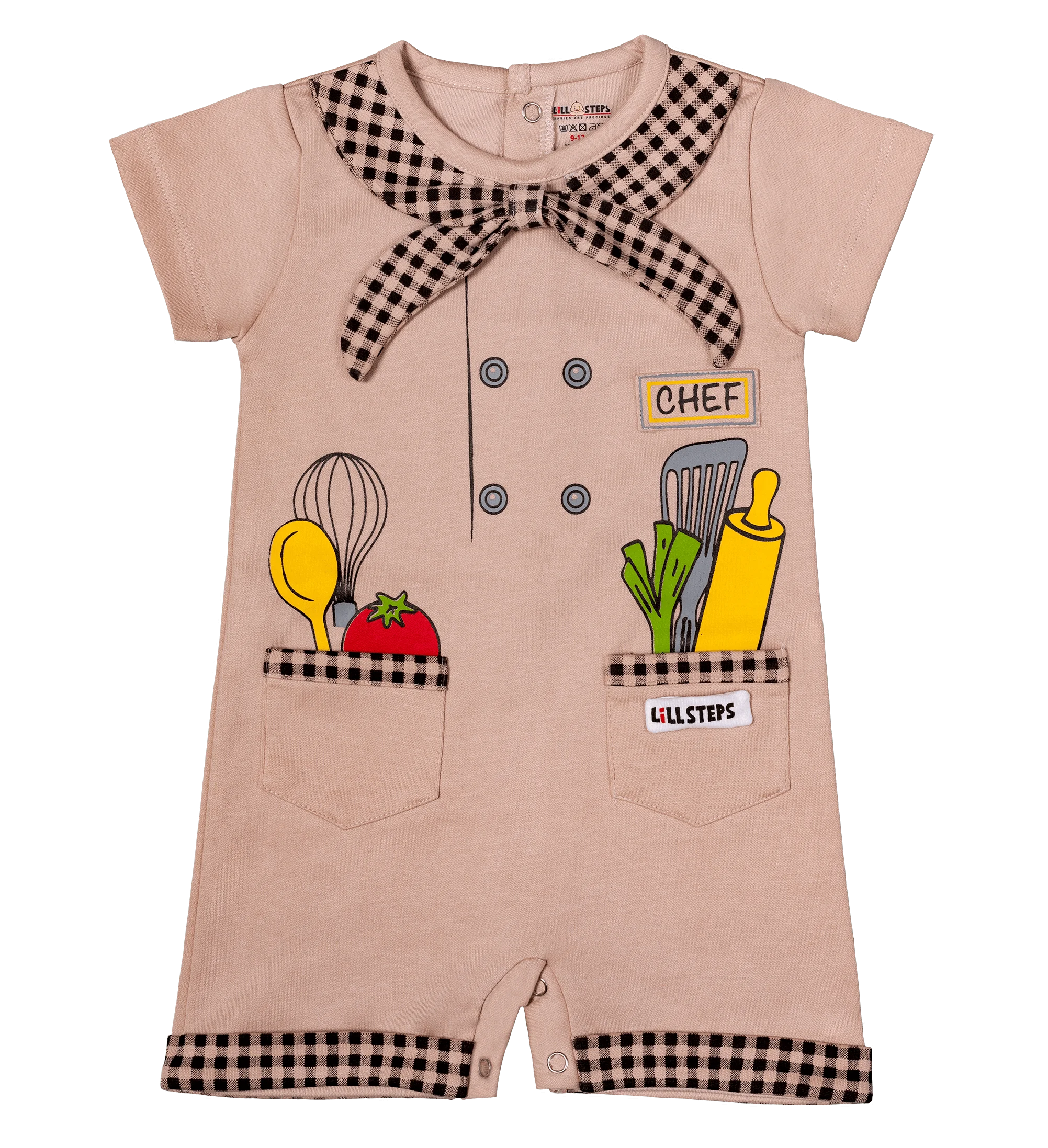 Stylish Baby Clothing 100% Knitted Cotton Fabric Baby Checkered Applique Rompers Available at Best Prices