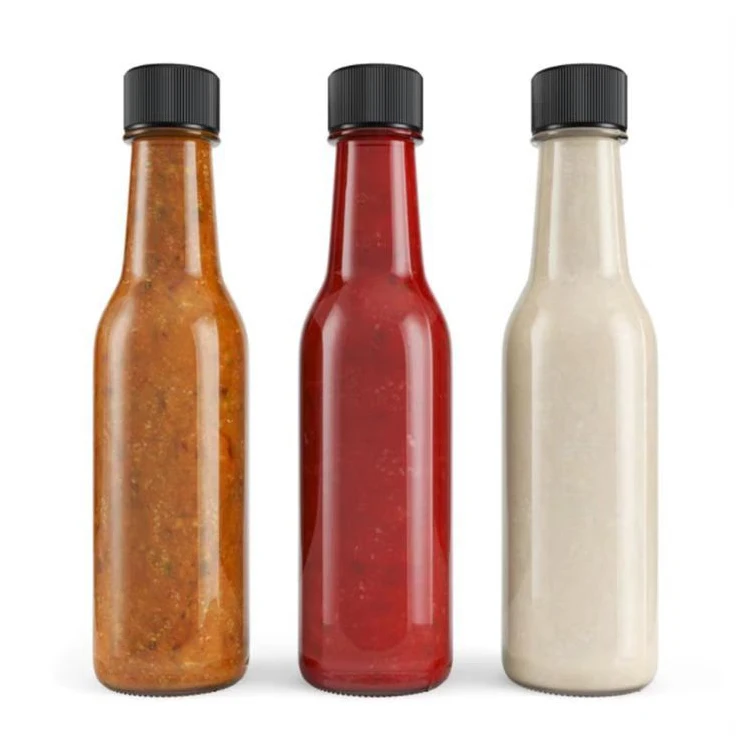 150ml 250ml 8oz chill round chili tomato bbq 5oz hot glass sauce bottles