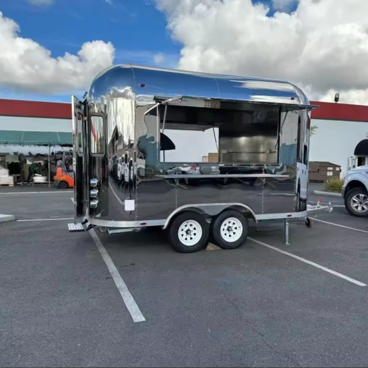affordable Mobile Food Cart Trailer open on both sides